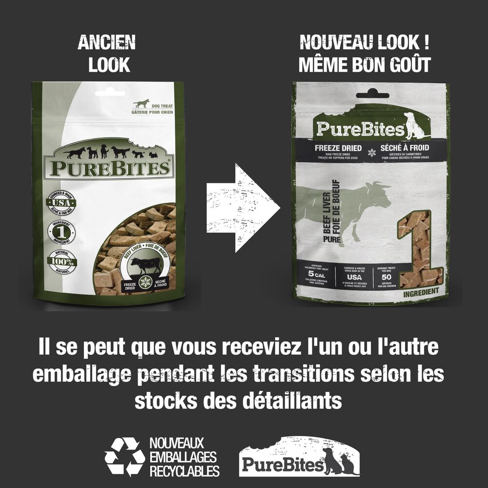 Freeze Dried Beef Liver Dog Treats, 250 g PureBites Mondou