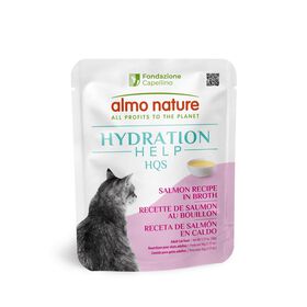 Nourriture humide recette de saumon au bouillon HQS Hydration Help pour chats