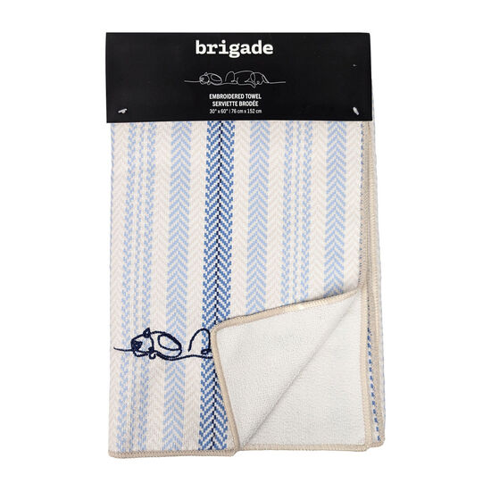 Serviette en microfibre, Bandes bleues Image NaN