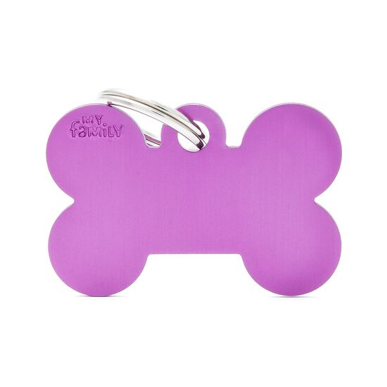 Bone Shaped Purple I.D. Tag, large Image NaN