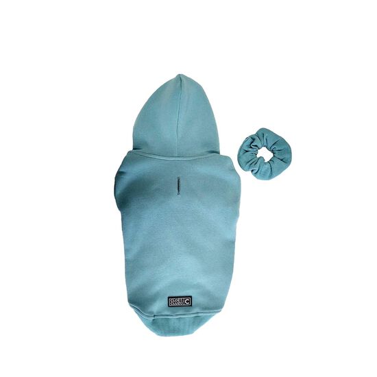 Fleece Hoodie with Matching Scrunchie, Turquoise Image NaN