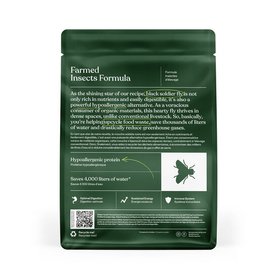 Dry puppy food, farmed insects recipe Image NaN