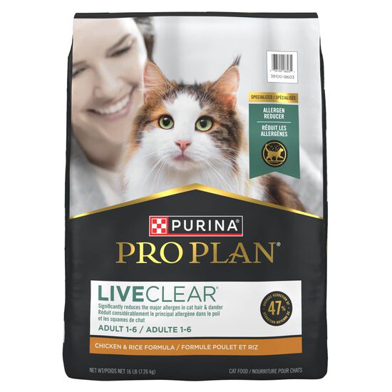 Nourriture s&egrave;che formule sp&eacute;cialis&eacute;e &laquo; LiveClear &raquo; au poulet et riz pour chats, 7,26 kg Image NaN