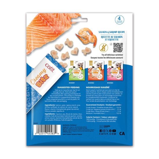 G&acirc;teries molles Creamy Bitz au saumon et crevette pour chats Image NaN