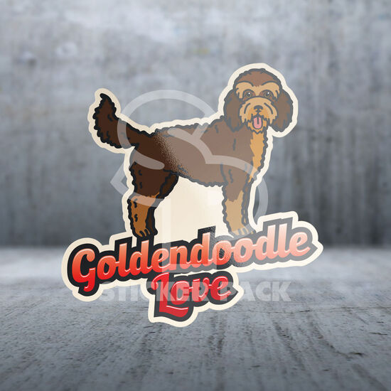 Autocollant Dog Love Goldendoodle, anglais Image NaN