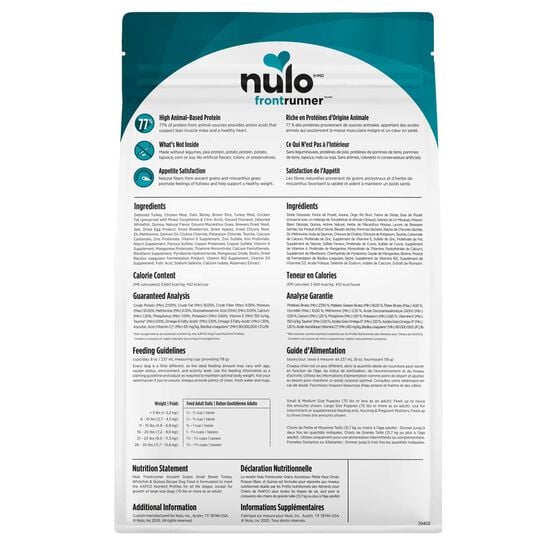 Nourriture s&egrave;che Frontrunner grains ancestraux  &agrave; la dinde, poisson blanc et quinoa pour chiens de petites races, 1,36 kg Image NaN