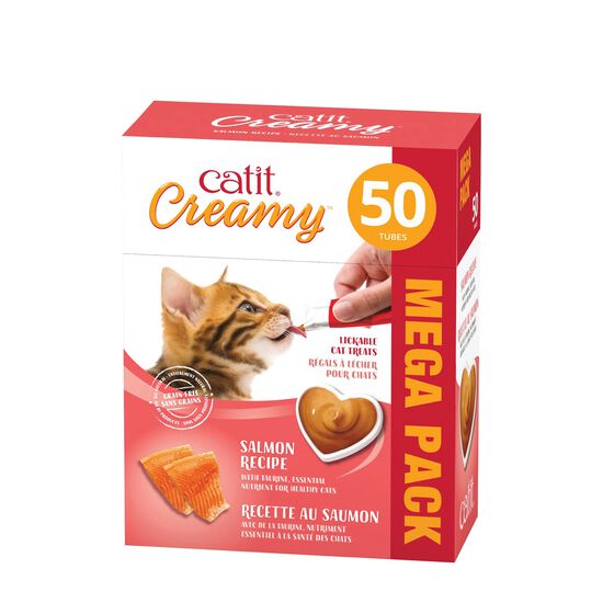 Gâterie Creamy pour chats, saumon, paquet de 50 Image NaN