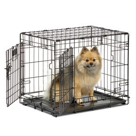 Cage pliante &agrave; deux portes pour chiens