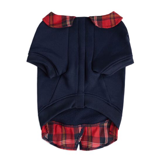 Molleton avec fausse chemise &agrave; carreaux int&eacute;gr&eacute;e pour chiens Image NaN