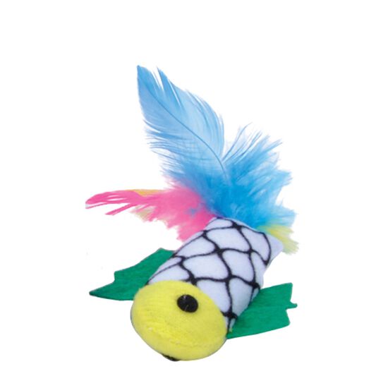 Fish Toy with Feather and Catnip Image NaN