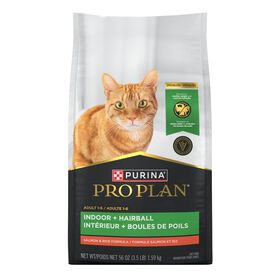 Nourriture s&egrave;che formule sp&eacute;cialis&eacute;e int&eacute;rieur boules de poils au saumon et riz pour chats adultes, 1,59 kg