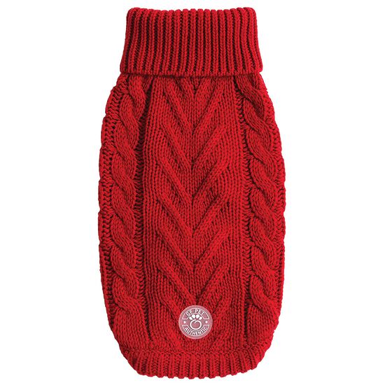 Chunky Cable Knit Turtleneck Chalet Sweater for Dogs Image NaN