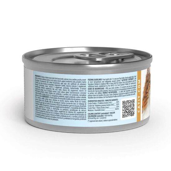 Signature Chicken & Seafood P&acirc;t&eacute; in Bone Broth for Indoor Adult Cats, 85 g Image NaN