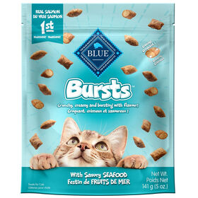 Bursts filled cat treats, seafood