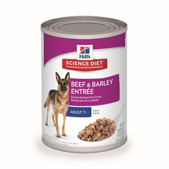 Adult 7+ Beef & Barley Canned Dog Food Image NaN