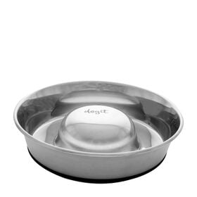 Stainless steel non-skid slow feed bowl
