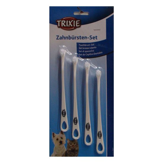 Set of 4 small toothbrushes for cats and small dogs Image NaN
