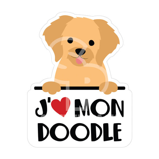 Dogs I Love Doodle Sticker, French Image NaN
