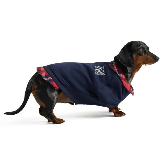 Molleton avec fausse chemise &agrave; carreaux int&eacute;gr&eacute;e pour chiens Image NaN