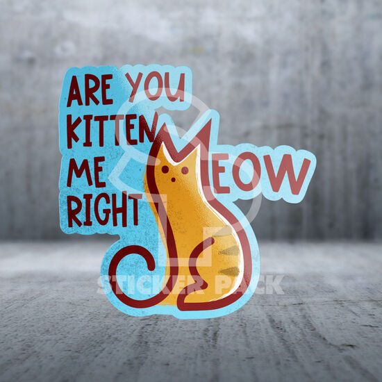 Autocollant citations de chat Kitten Right Meow, anglais Image NaN