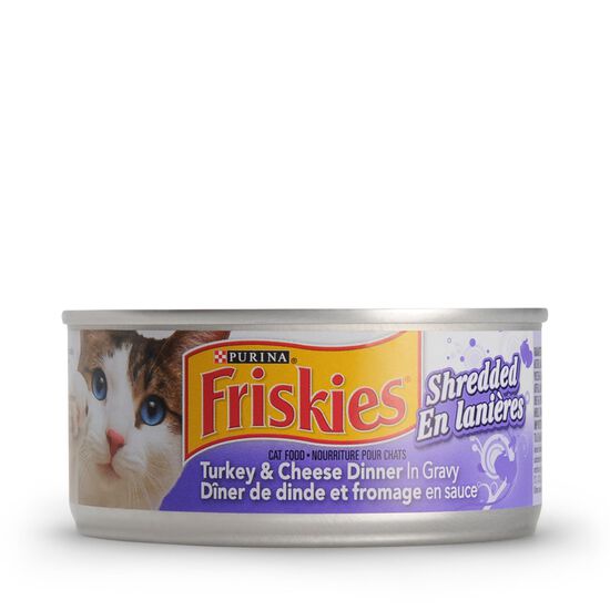 Shredded turkey and cheese wet food for adult cats Image NaN