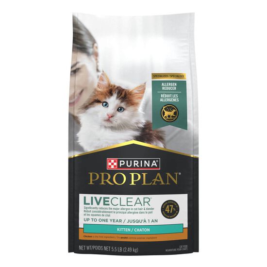Nourriture sèche spécialisée LiveClear au poulet et riz pour chatons,  2,49 kg Image NaN