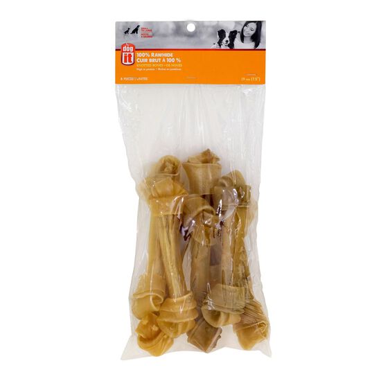 Natural Rawhide Knotted Bones for Dogs Image NaN
