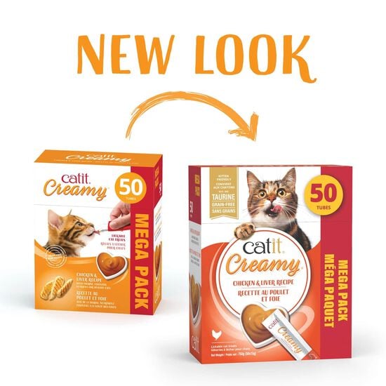 G&acirc;terie Creamy pour chats, poulet et foie, paquet de 50 Image NaN