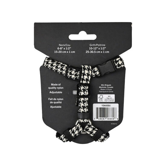 Mini harnais nylon pour chiens, pied de poule Image NaN
