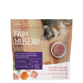 Chicken and salmon raw cat food