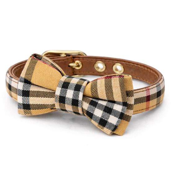 Collier beige avec n&oelig;ud papillon et boucle pour chiens Image NaN