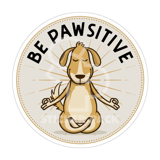 Dog Sayings Pawsitive Sticker Image NaN