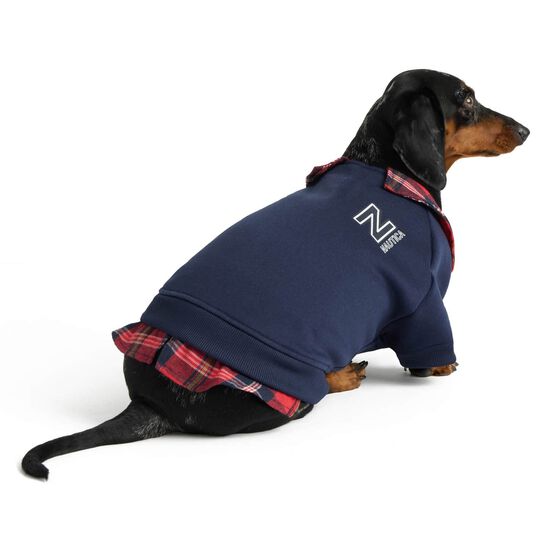 Molleton avec fausse chemise &agrave; carreaux int&eacute;gr&eacute;e pour chiens Image NaN