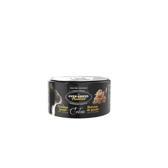 Entrée de poitrine de poulet avec crevettes pour chats, 85 g Image NaN
