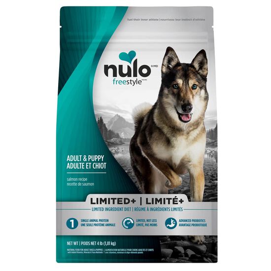 Nourriture s&egrave;che FreeStyle Limit&eacute;+ au saumon pour chiots et chiens adultes, 1,81 kg Image NaN