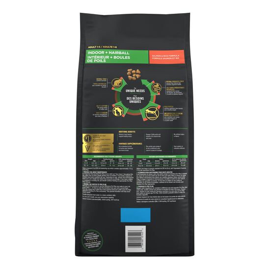 Nourriture s&egrave;che formule sp&eacute;cialis&eacute;e int&eacute;rieur boules de poils au saumon et riz pour chats adultes, 3,18 kg Image NaN