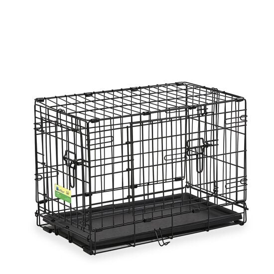 Double door dog crate with divider and pan Image NaN