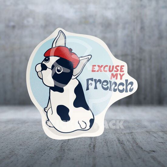 Autocollant citations de chiens Excuse My French Dog, anglais Image NaN