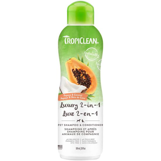 Shampooing et apr&egrave;s-shampooing 2 en 1 de luxe pour animaux &agrave; la papaye et noix de coco, 591 ml Image NaN