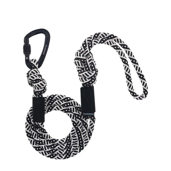 Laisse à mousqueton en corde lisse noir et blanc, 60" Image NaN