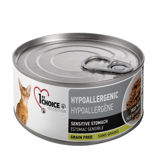 Hypoallergenic Formula Duck Pâté for Adult Cats, 156 g 1st Choice Mondou