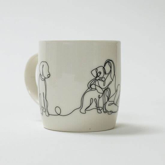 Tasse en porcelaine à motif linéaire, chien Image NaN