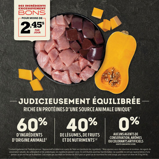 Nourriture sèche recette au porc avec courge pour chiens, 5,4 kg Image NaN