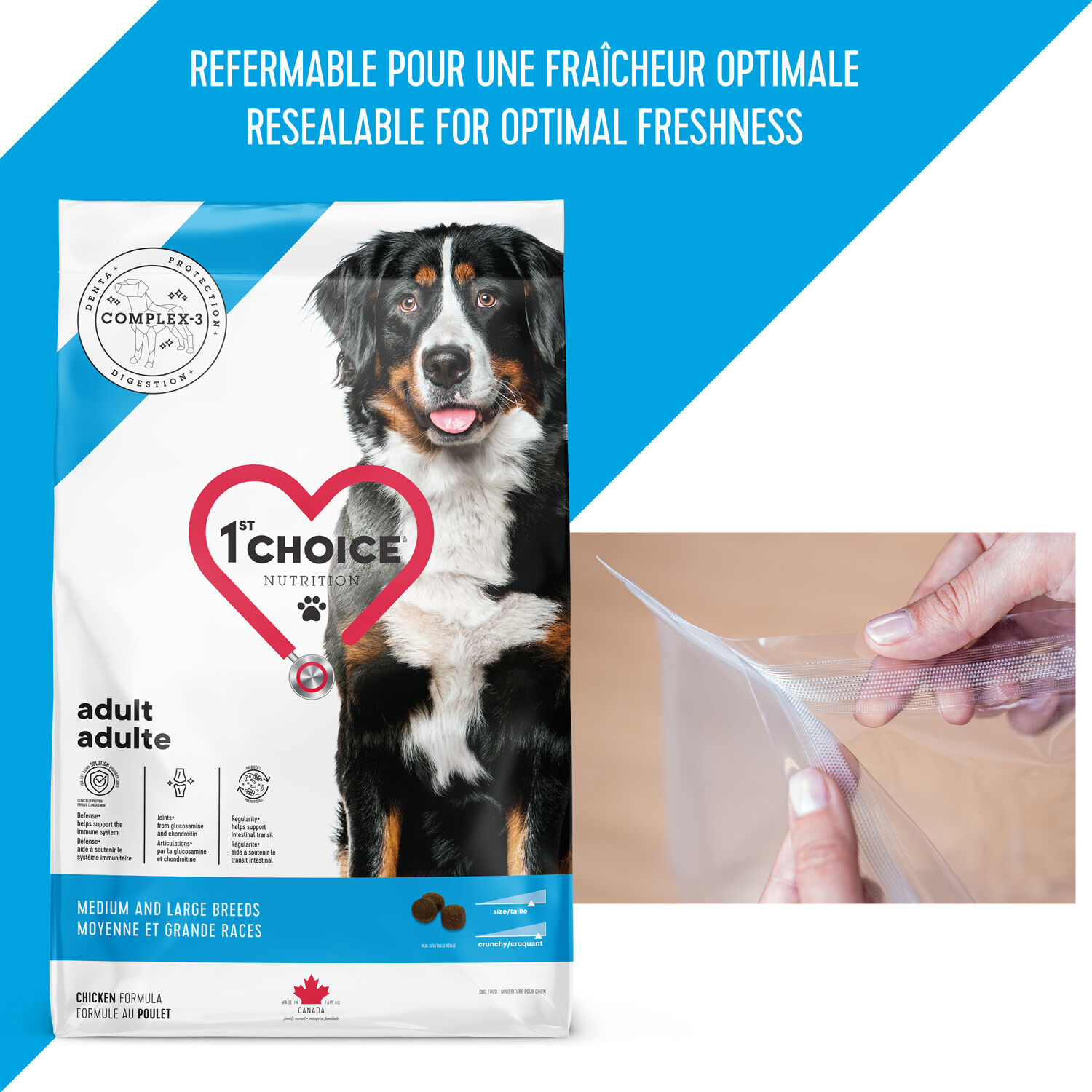 Croquettes chien adulte moyenne grande race poulet - 1st Choice