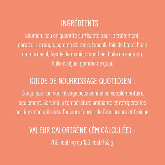 Garniture Style maison bol de saumon et riz rouge pour chiens, 152 g Image NaN