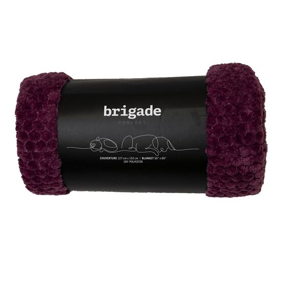 Ultra-soft Jacquard Fleece Blanket, Purple Image NaN