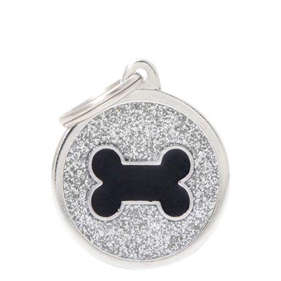Médaille pour chiens, os brillant noir Image NaN