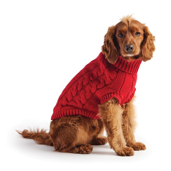 Chunky Cable Knit Turtleneck Chalet Sweater for Dogs Image NaN