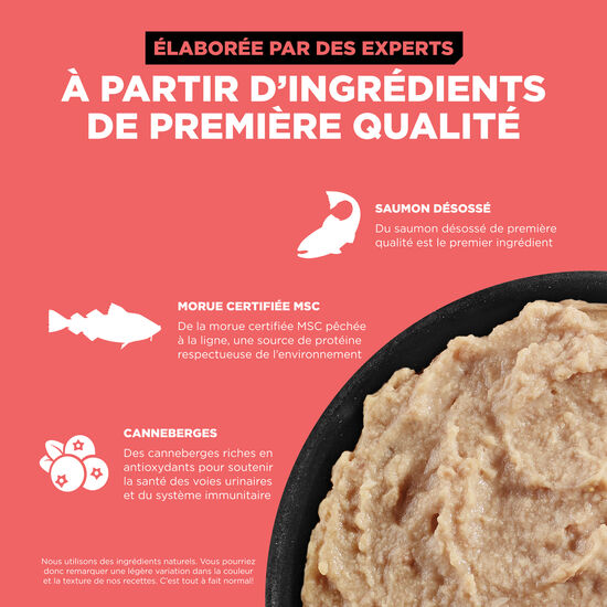 Pâté « Carnivore » de saumon et morue sans grains pour chats, 182 g Image NaN