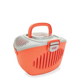 Coral couloured carrier for small pets